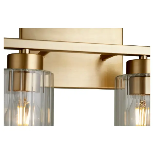 Clean-Lined Vanity Light with Timeless Aged Brass Finish - Image 2