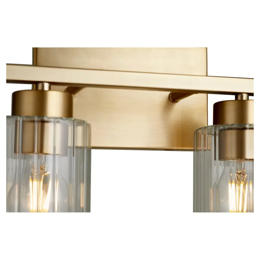 Clean-Lined Vanity Light with Timeless Aged Brass Finish - Image 2