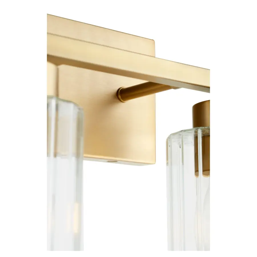 Clean-Lined Contemporary Vanity with Warm Aged Brass Finish - Image 2
