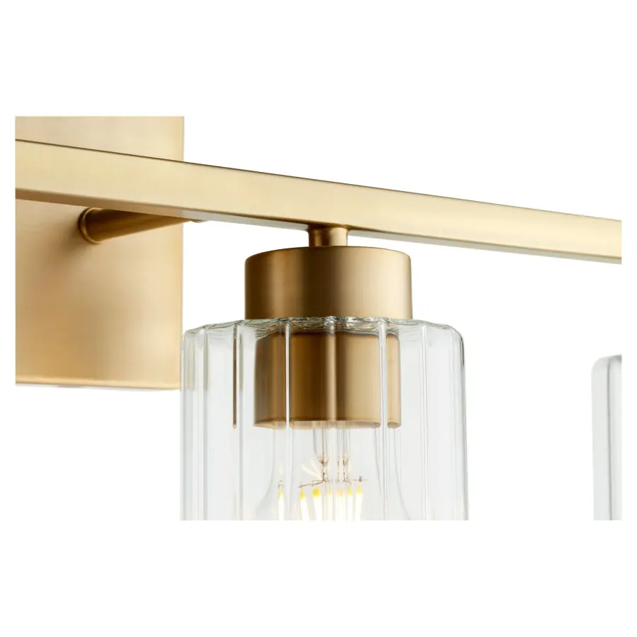Clean-Lined Contemporary Vanity Light with Timeless Brass Finish - Image 2