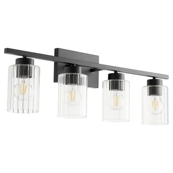 Clean-Lined Contemporary Vanity Light with Versatile Black Finish - Image 1
