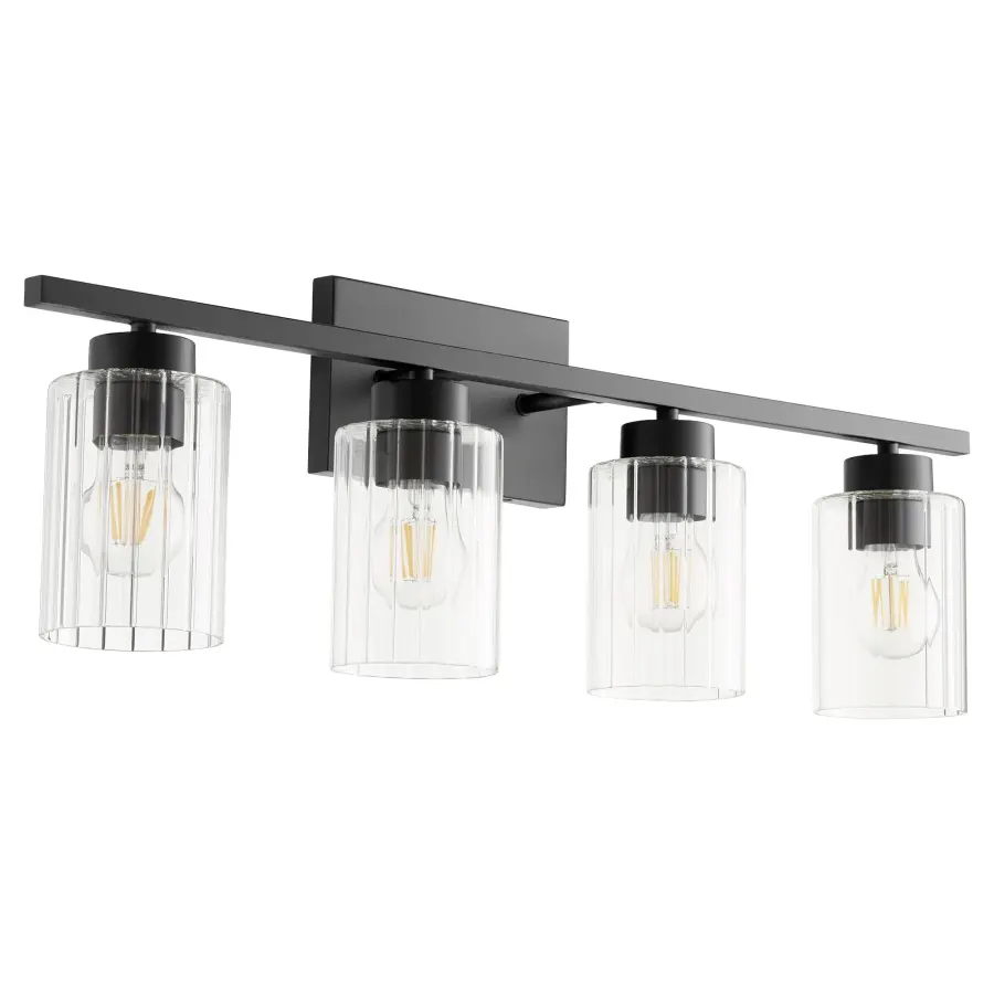 Clean-Lined Contemporary Vanity Light with Versatile Black Finish - Image 1