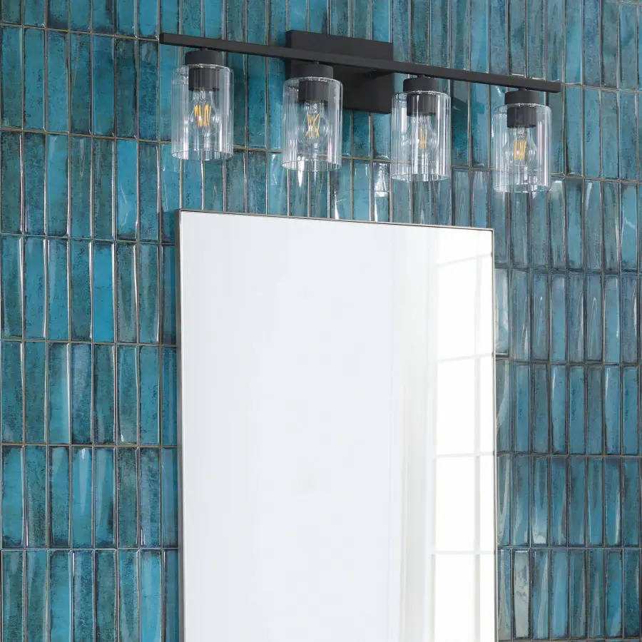 Clean-Lined Contemporary Vanity Light with Versatile Black Finish - Image 4