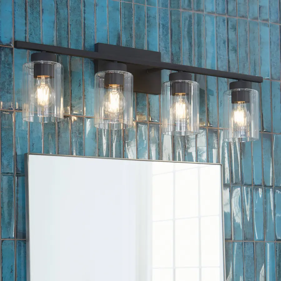 Clean-Lined Contemporary Vanity Light with Versatile Black Finish - Image 5
