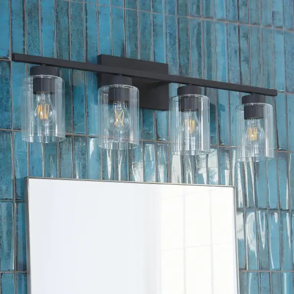 Clean-Lined Contemporary Vanity Light with Versatile Black Finish - Image 7