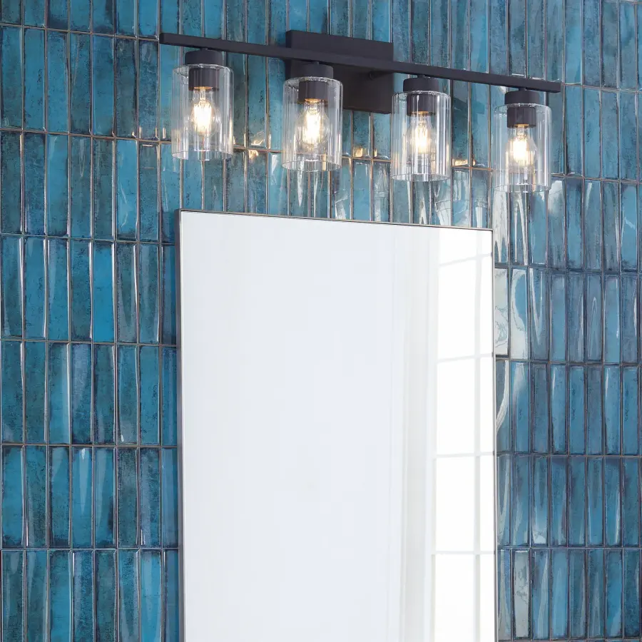 Clean-Lined Contemporary Vanity Light with Versatile Black Finish - Image 8