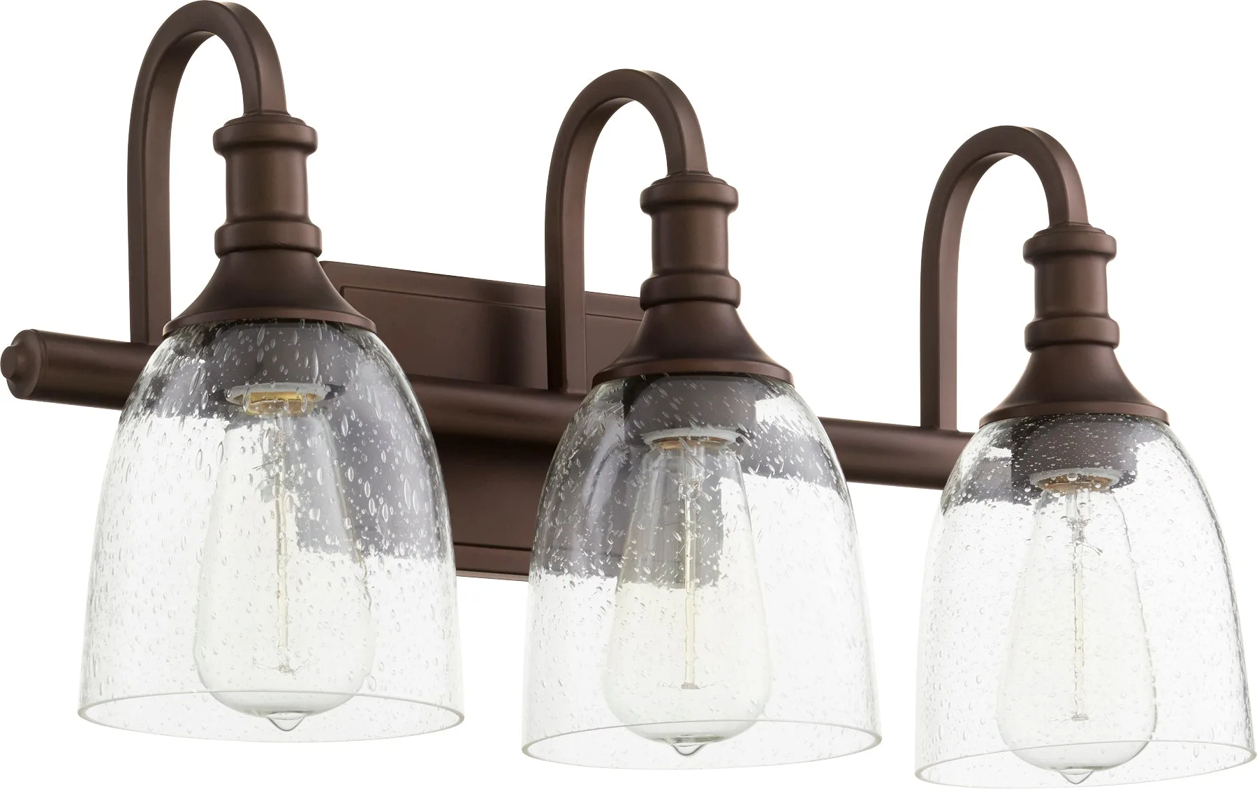 Richmond 3-Light Vanity in Oiled Bronze with Clear Seeded Glass