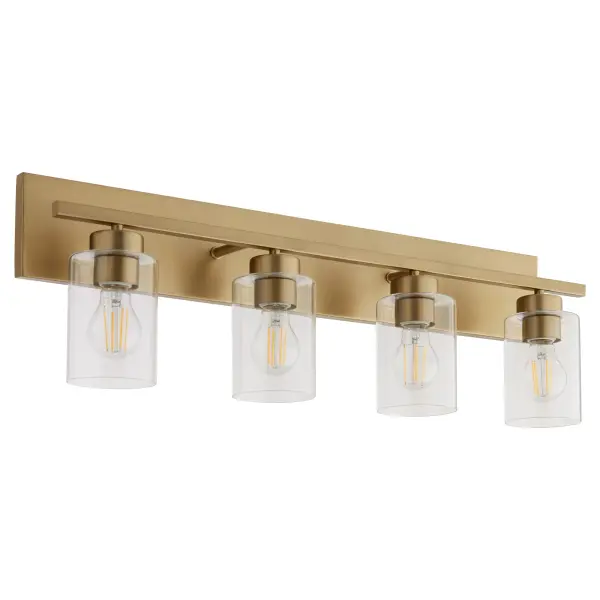 The Carter 4-Light Vanity combines modern design with versatile customization. Its rectangular backplate and thin arms create a sleek profile, while interchangeable socket decos in three finishes let you adapt the look to your evolving style.