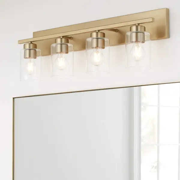 Carter 4-Light Vanity Light in Aged Brass - Image 11