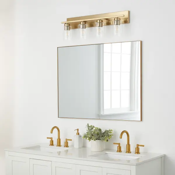 Carter 4-Light Vanity Light in Aged Brass - Image 12