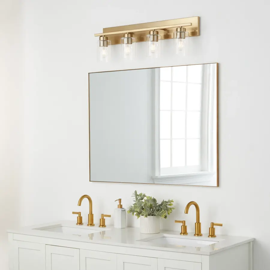 Carter 4-Light Vanity Light in Aged Brass - Image 13