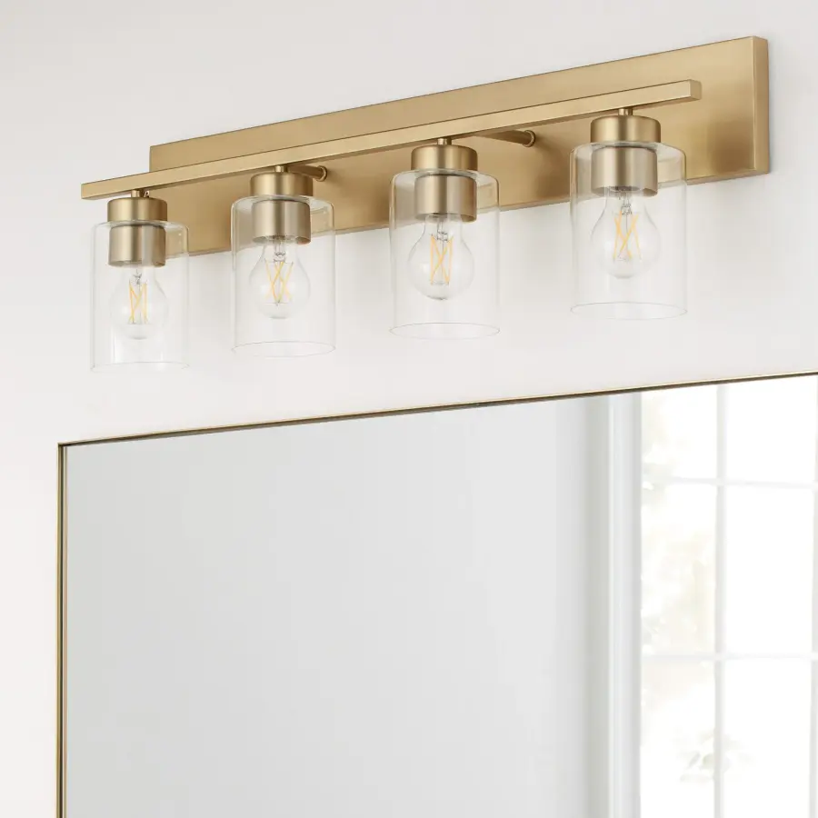 Carter 4-Light Vanity Light in Aged Brass - Image 10