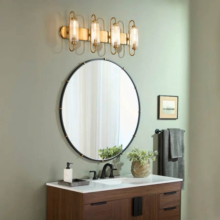 Whitmire 4-Light Vanity in Brushed Brass - Image 5