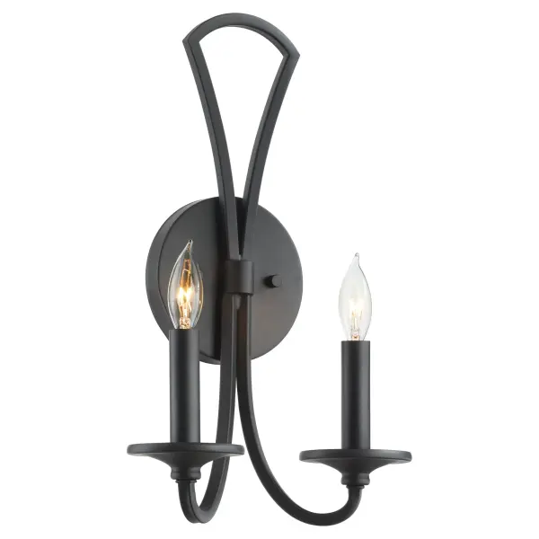 Maryse 2-Light Wall Sconce in Matte Black - Image 2