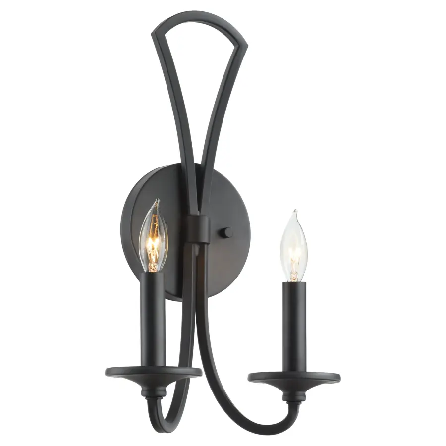 Maryse 2-Light Wall Sconce in Matte Black - Image 2