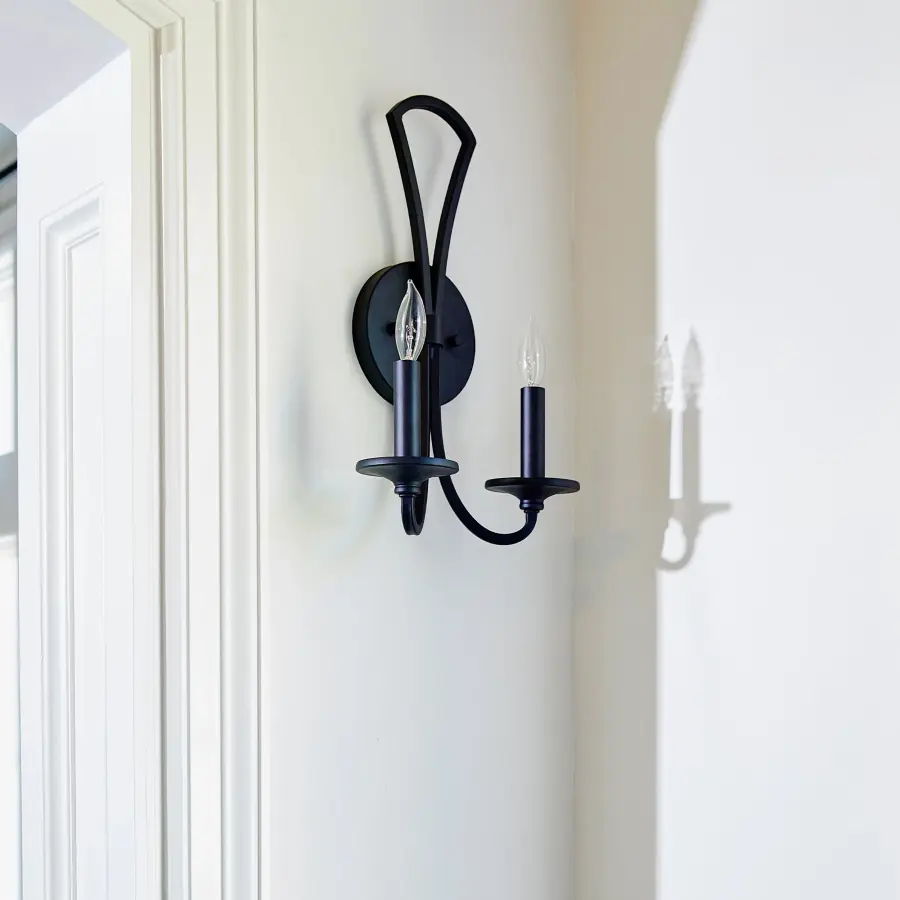 Maryse 2-Light Wall Sconce in Matte Black - Image 4