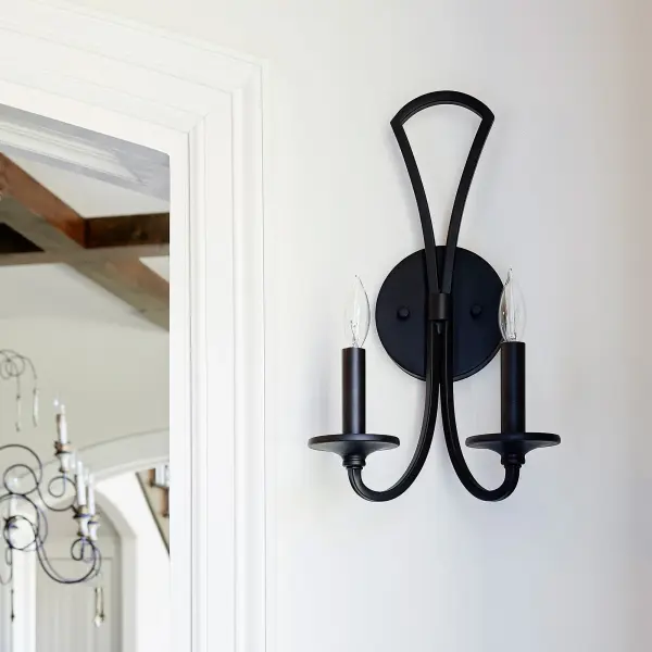 Maryse 2-Light Wall Sconce in Matte Black - Image 8