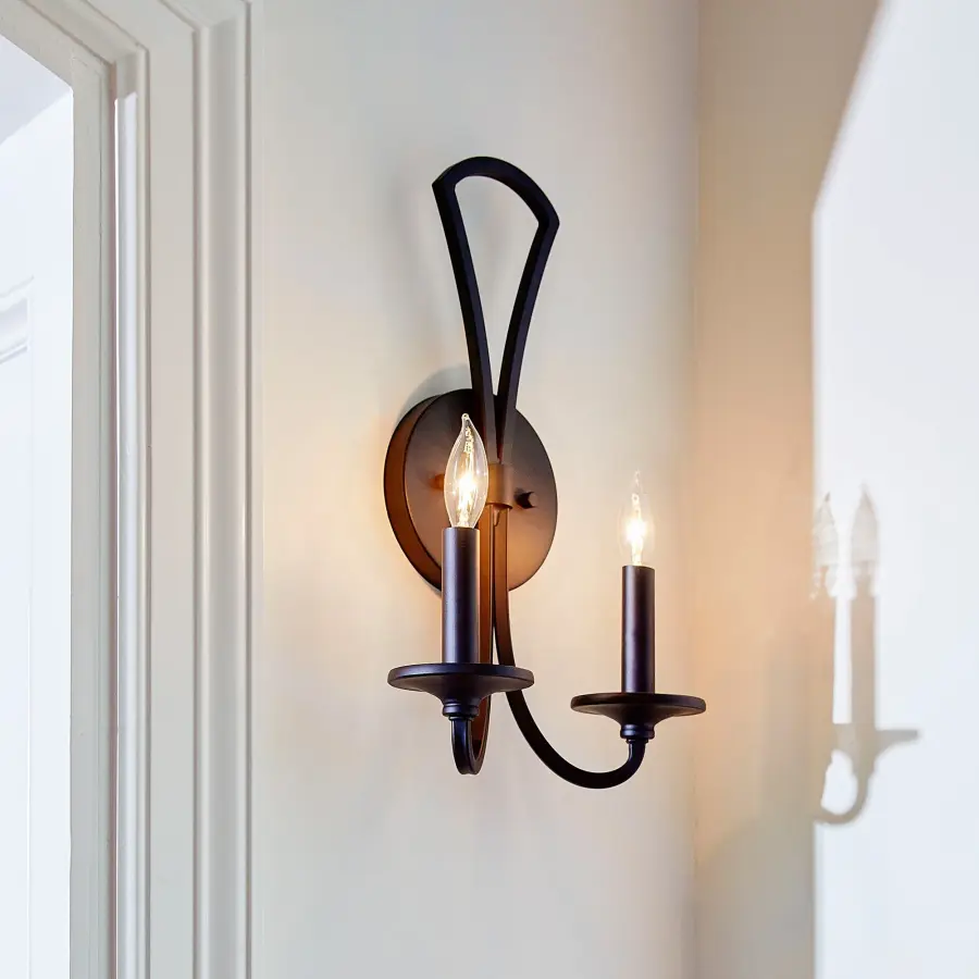 Maryse 2-Light Wall Sconce in Matte Black - Image 9