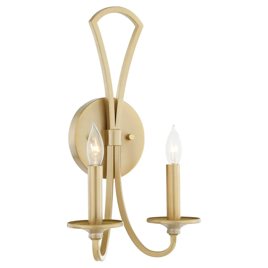 Maryse 2-Light Wall Sconce in Aged Brass - Image 2