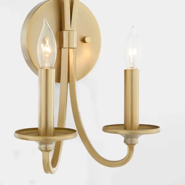 Maryse 2-Light Wall Sconce in Aged Brass - Image 3
