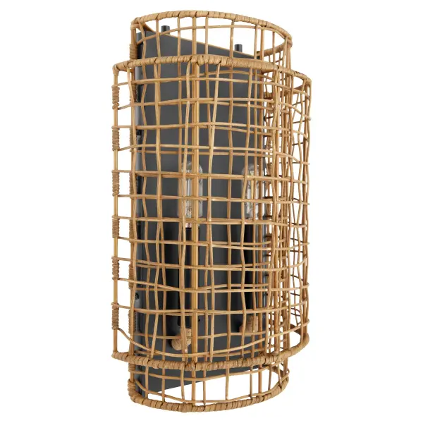 Abaca 2-Light Wall Sconce in Matte Black - Image 3