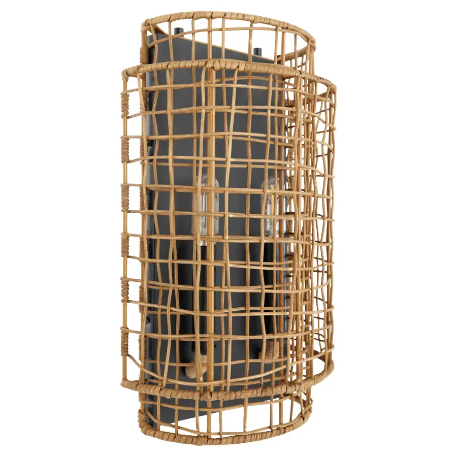 Abaca 2-Light Wall Sconce in Matte Black - Image 3