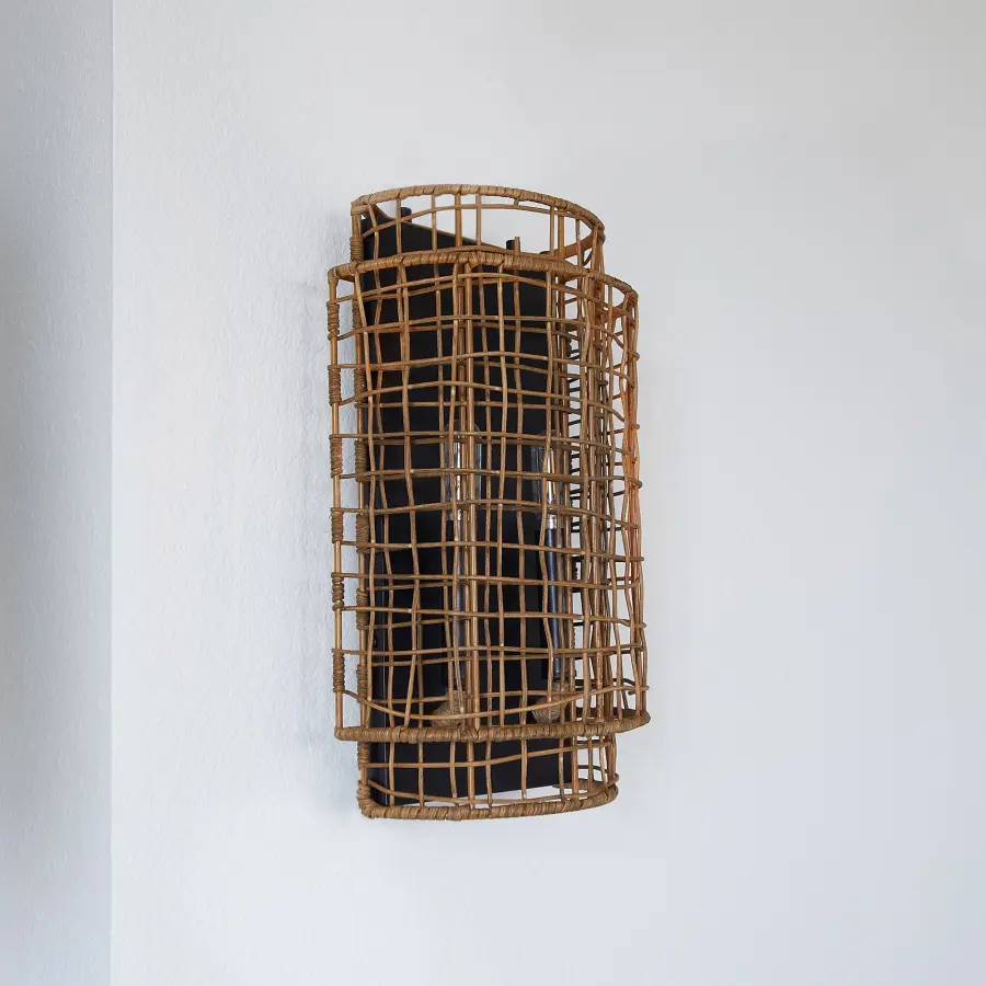 Abaca 2-Light Wall Sconce in Matte Black - Image 4