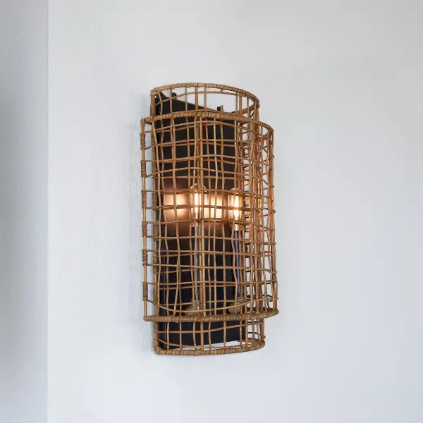 Abaca 2-Light Wall Sconce in Matte Black - Image 5