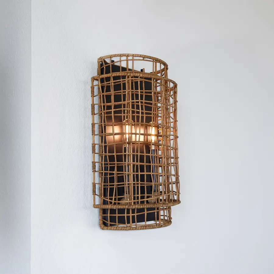 Abaca 2-Light Wall Sconce in Matte Black - Image 5