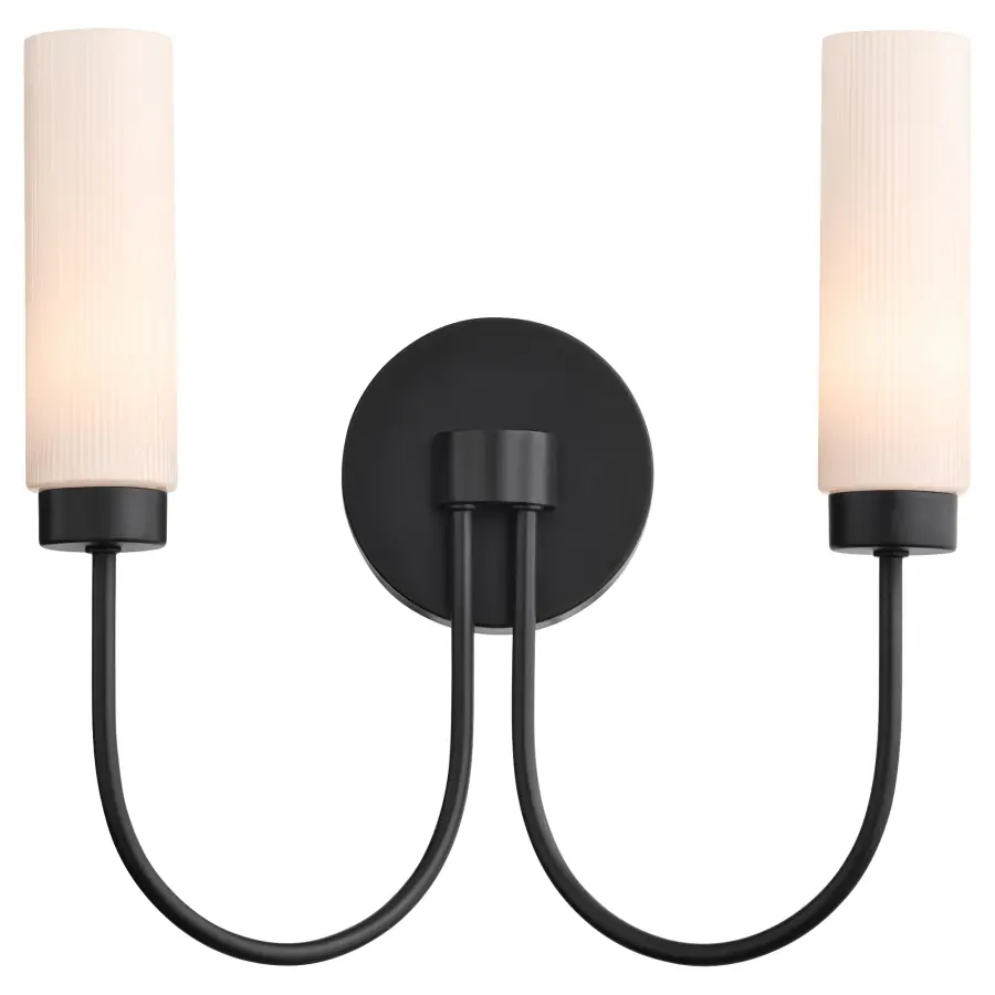 Jerome 2-Light Wall Sconce in Matte Black - Image 2