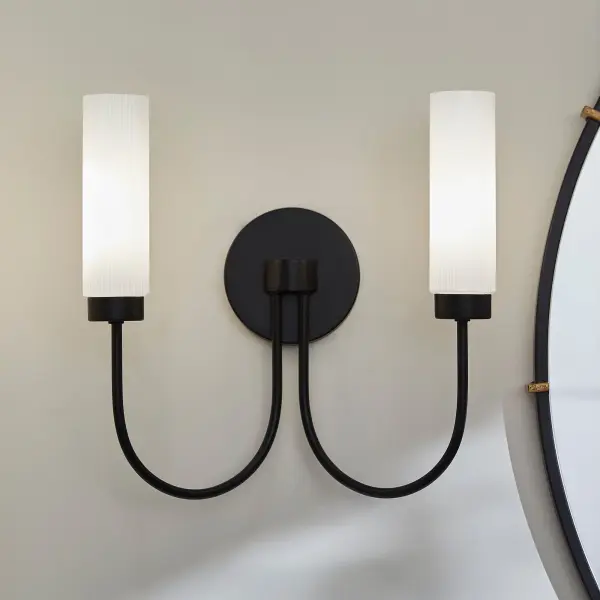 Jerome 2-Light Wall Sconce in Matte Black - Image 6