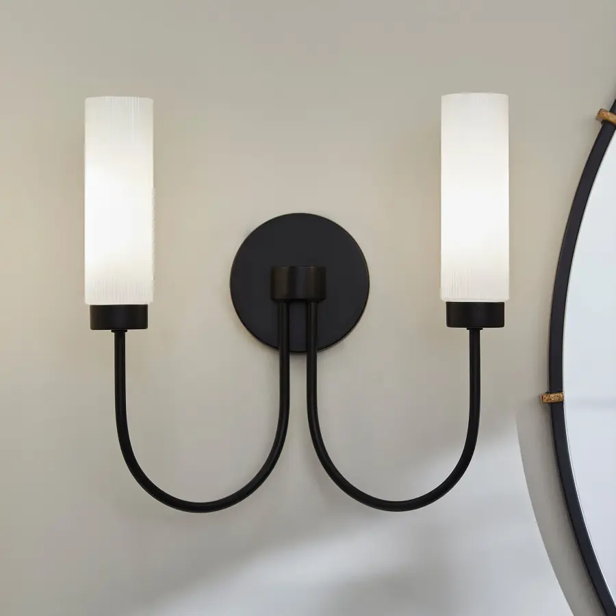 Jerome 2-Light Wall Sconce in Matte Black - Image 6