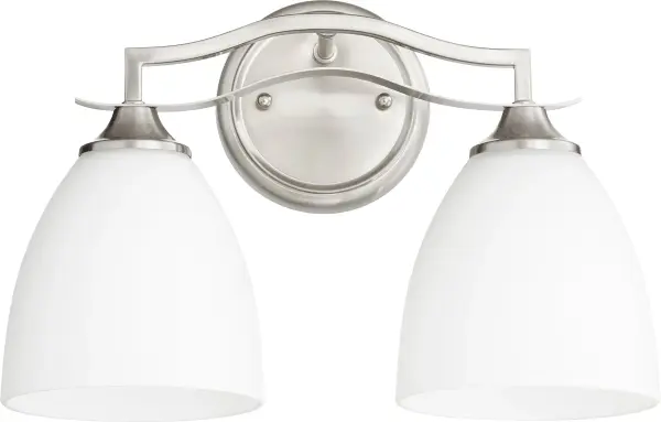 Jardin 2-Light Transitional Vanity Light in Satin Nickel