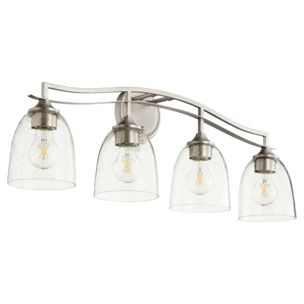 Jardin 4-Light Vanity in Satin Nickel with Clear Seeded Glass - Image 1