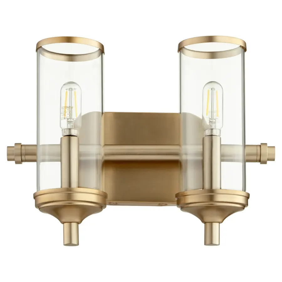 Collins 2-Light Transitional Vanity in Aged Brass