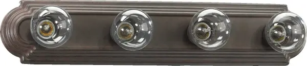 This 4-light vanity fixture combines classic traditional styling with a warm Toasted Sienna finish. Elegant curves and rich detailing create a sophisticated look perfect for bathroom vanities and powder rooms.