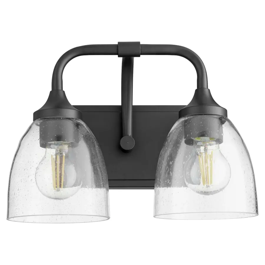 Enclave 2-Light Vanity in Matte Black with Clear Seeded Glass