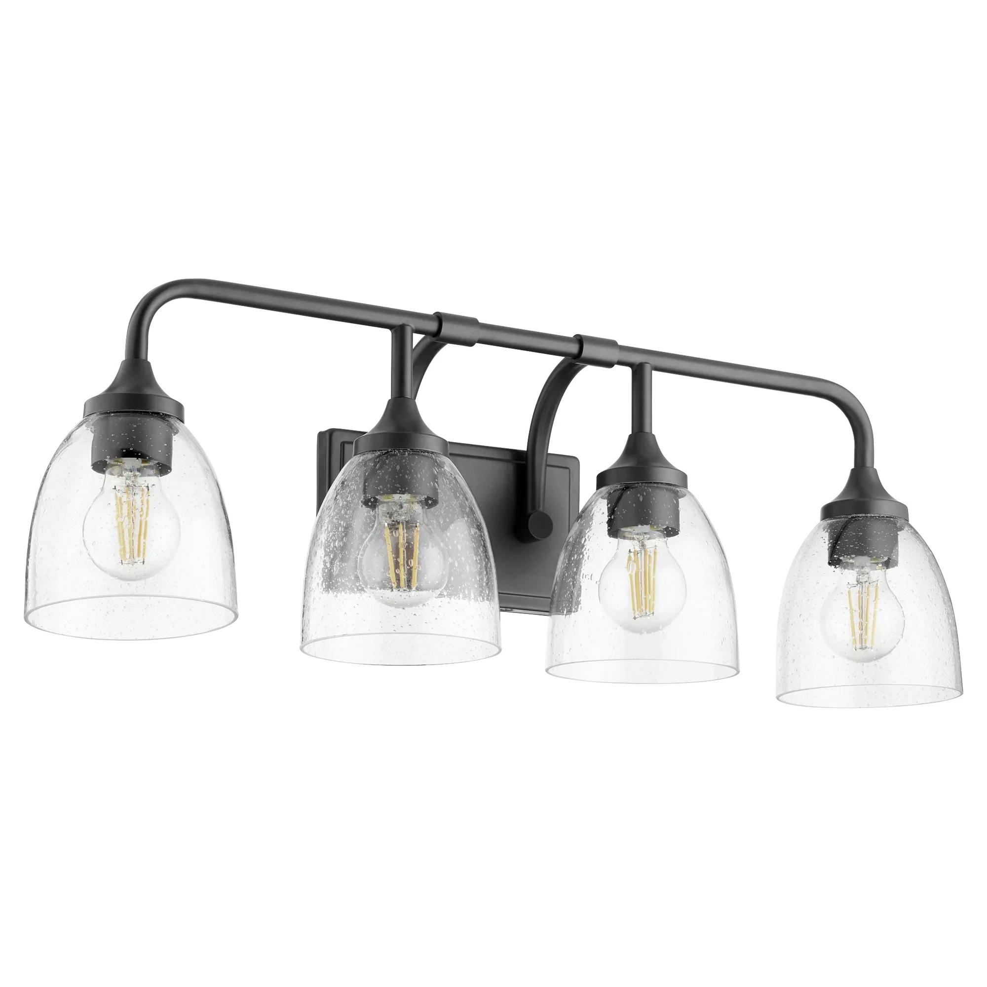 Enclave 4-Light Vanity in Matte Black with Clear Seeded Glass