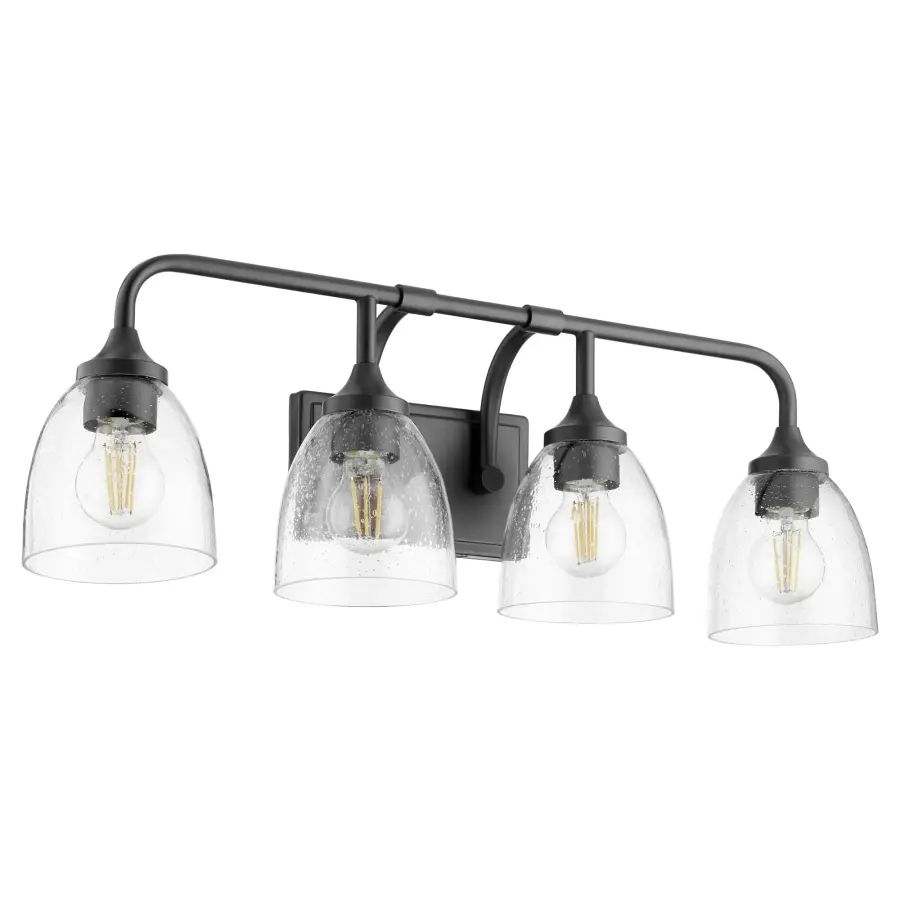 Enclave 4-Light Vanity in Matte Black with Clear Seeded Glass