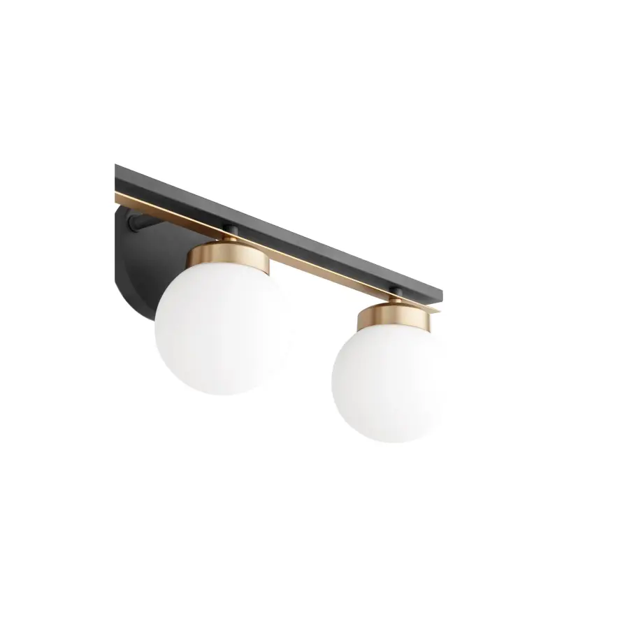 Nimbus 3-Light Vanity in Black with Aged Brass - Image 2