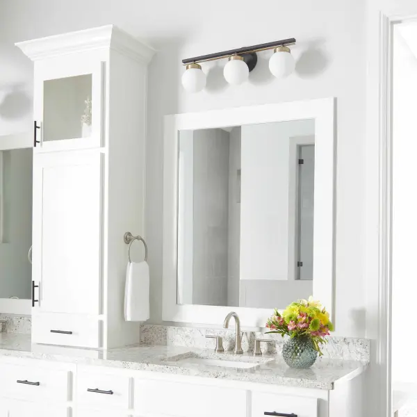 Nimbus 3-Light Vanity in Black with Aged Brass - Image 4
