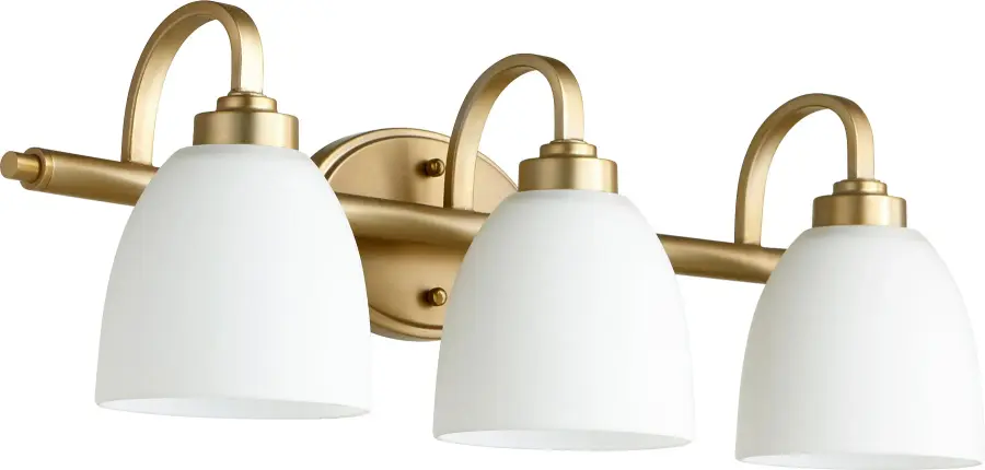 Reyes 3-Light Transitional Aged Brass Vanity