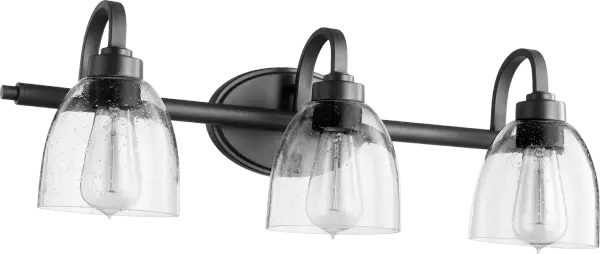 Reyes 3-Light Traditional Vanity in Black with Clear Glass