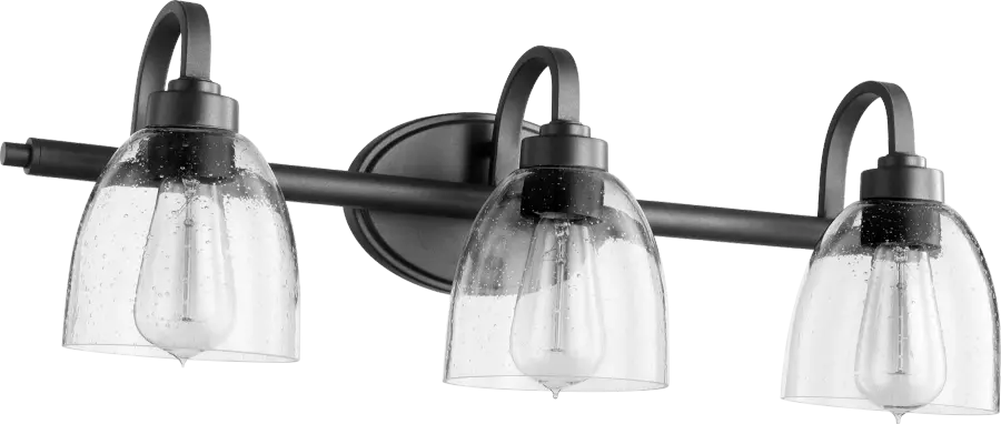 Reyes 3-Light Traditional Vanity in Black with Clear Glass