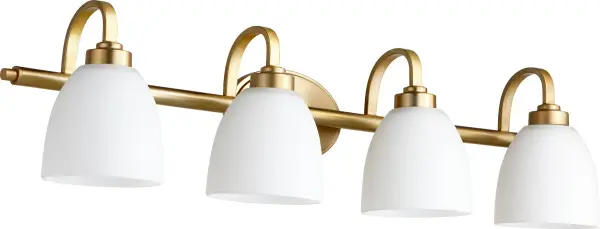Reyes 4-Light Transitional Aged Brass Vanity