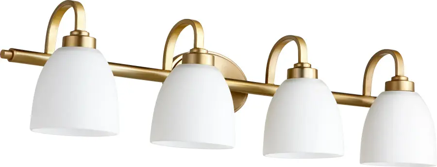 Reyes 4-Light Transitional Aged Brass Vanity