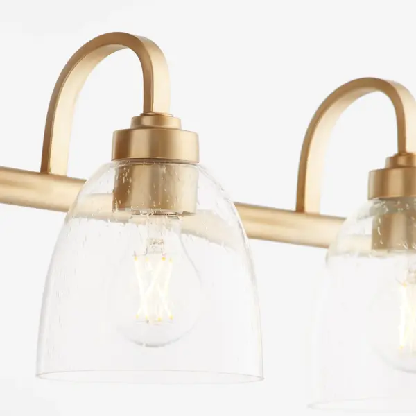 Reyes 4-Light Vanity in Aged Brass with Clear Seeded Glass - Image 3