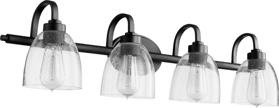 Reyes 4-Light Vanity in Black with Clear Glass