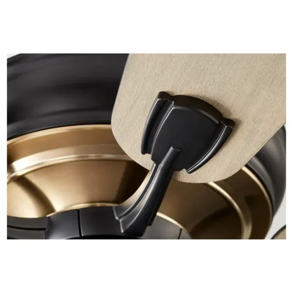 The Gamble ceiling fan combines timeless traditional styling with contemporary DC motor efficiency. Its 60-inch blade span and textured black finish make it ideal for large living spaces and bedrooms seeking both style and function. - alternate view