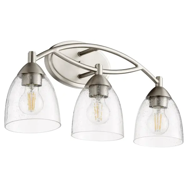 Barkley 3-Light Transitional Vanity Light in Satin Nickel
